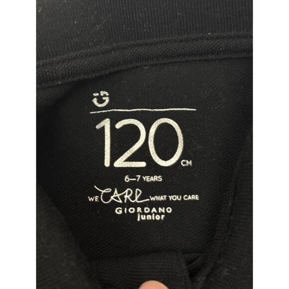 Giordano Junior Boys Black Short Sleeve Polo 120 cm Preppy 6-7 Years - Picture 3 of 7
